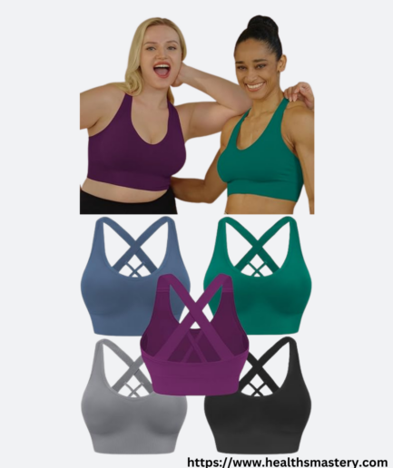 Evercute Athletic Sports Bra - Medium Support, Yoga Exercise