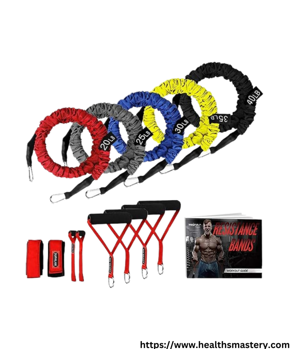 Get Fit with SUPALAK: Durable 15-Piece Exercise Elastic Bands Set